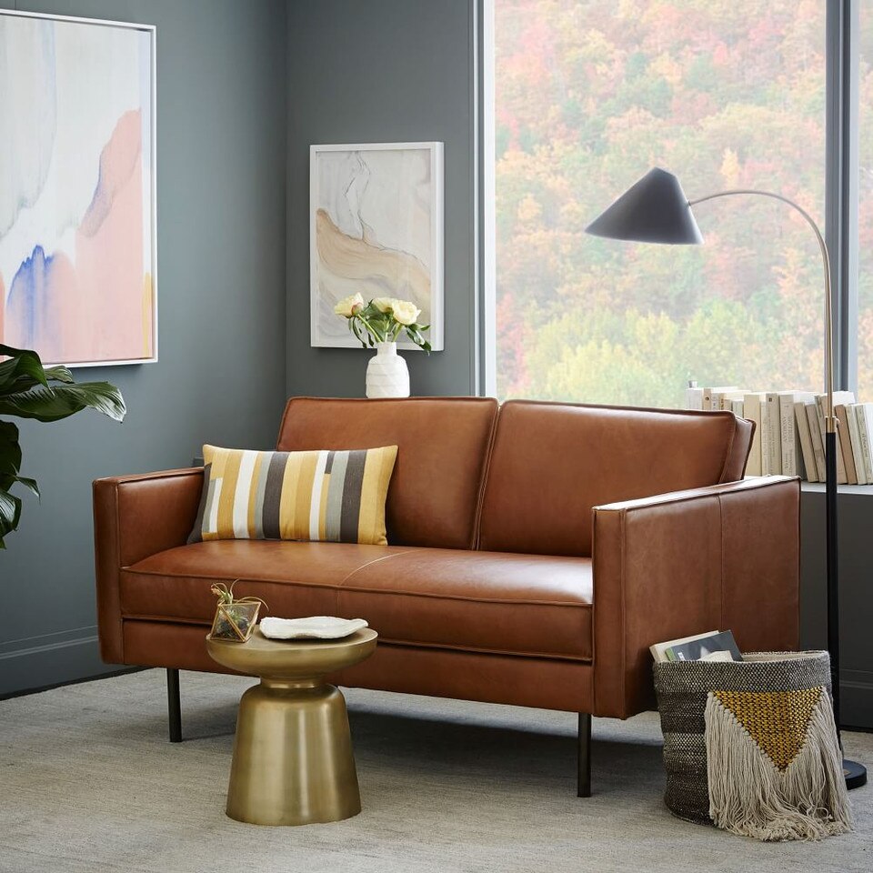 Axel Leather Sofa (154 Cm) West Elm Australia